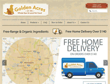 Tablet Screenshot of goldenacrespetfood.com